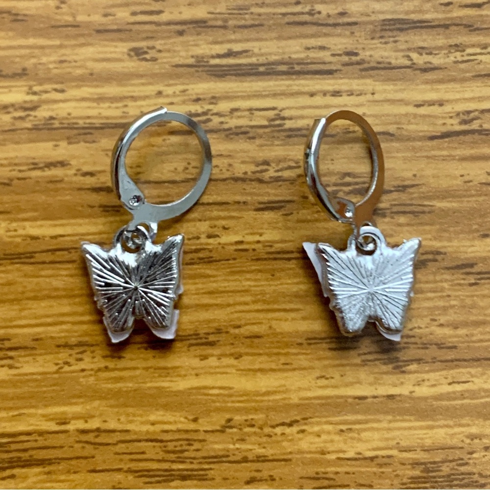 Small Butterfly Dangle Earrings - Picture 5 of 8